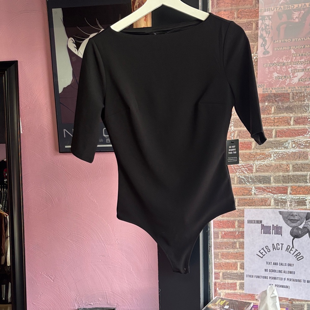 Express Classic Black Thong Bodysuit